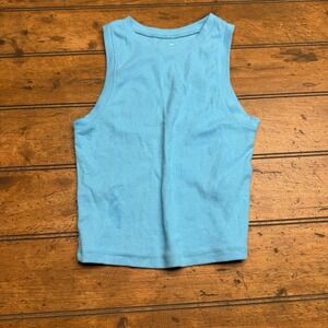 Hollister‎ High Neck Tank Top Must-Have Collection Blue Ribbed Size XS Womens